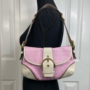 COACH Pink and Cream Soho Shoulder Bag
